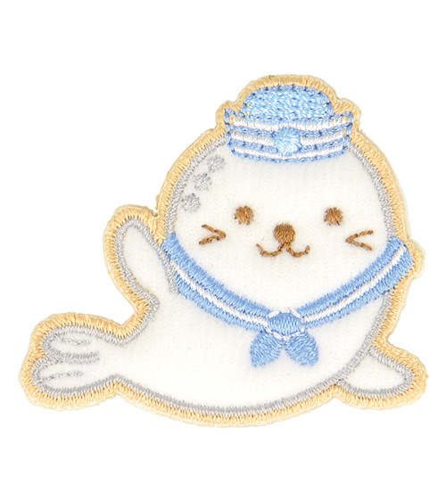 Set of 3 baby seal iron-on patches 4.5cm x 4cm