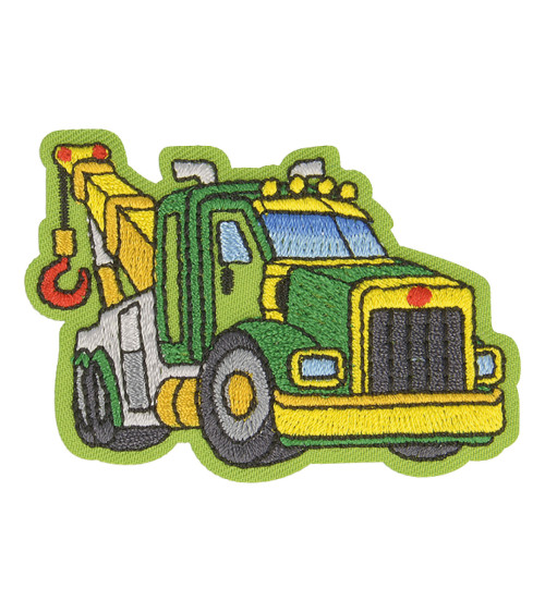 Set of 3 iron-on tow truck vehicle badges 5cm x 4cm