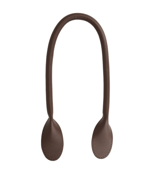 Set of 2 modern bag handles 60 mm brown