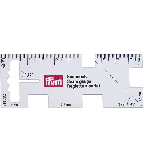 Calibro per cucire Prym/righello per orli in plastica