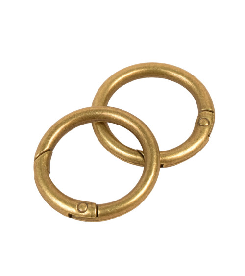 Set of 2 metal bag rings 33.4mm bronze