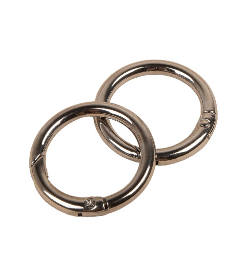 Set of 2 metal bag rings 33.4mm dark gray