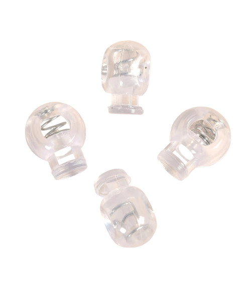 Set of 4 transparent 18x23mm ball cord clamps