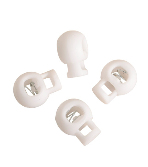 Set of 4 ball cord clamps 18x23mm white