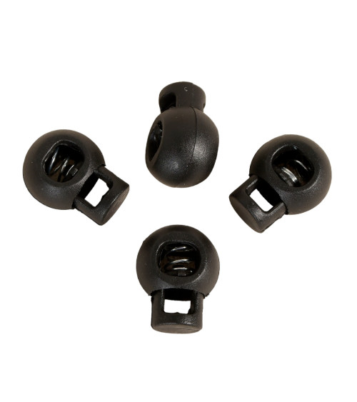 Juego de 4 abrazaderas para cordón de bolas 18x23mm negro