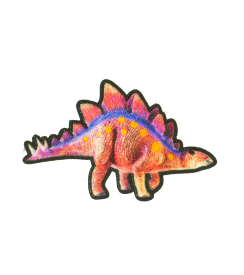 Stegosaurus dinosaur iron-on badge 7x4cm