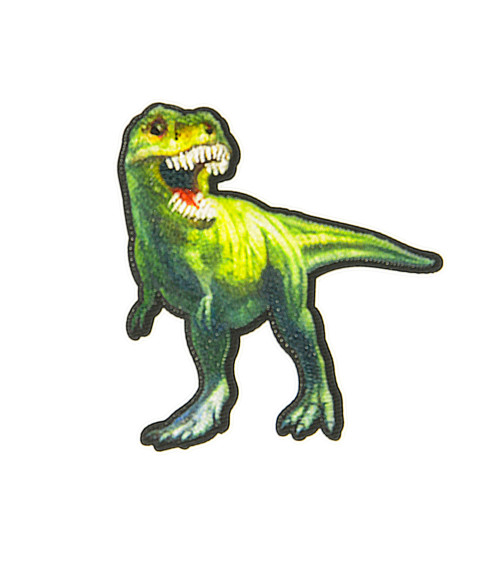 T-rex dinosaur iron-on badge 6x6cm