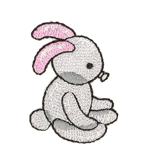 Rabbit balloon animal iron-on badge 3.5x2.5cm