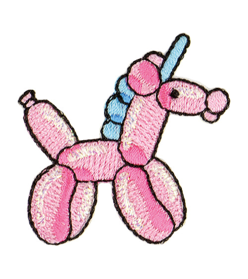 Einhorn-Ballontier-Aufnäher zum Aufbügeln, 3,5 x 3,5 cm