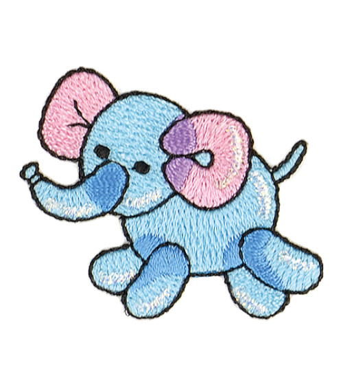 Elephant balloon animal iron-on badge 3.5x3cm