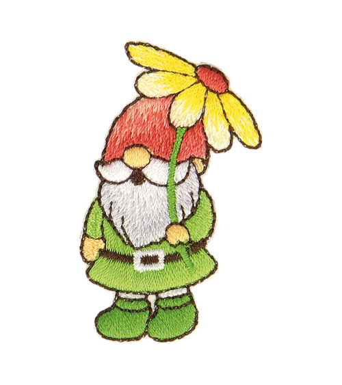 Iron-on patch fairy dwarf flower 4.5x3cm