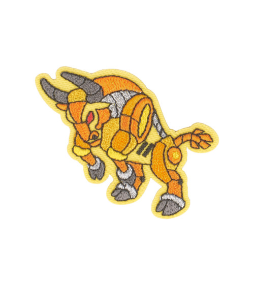 Iron-on animal robot bull badge 6x4.5cm