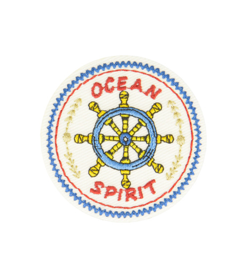 Ocean Spirit nautical iron-on badge 5x5cm