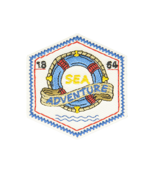 Sea adventure nautical iron-on badge 5x5cm