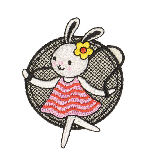 Rabbit iron-on badge 6.5x5cm