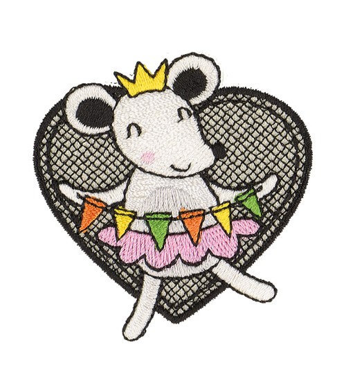 Mouse iron-on badge 5x5cm