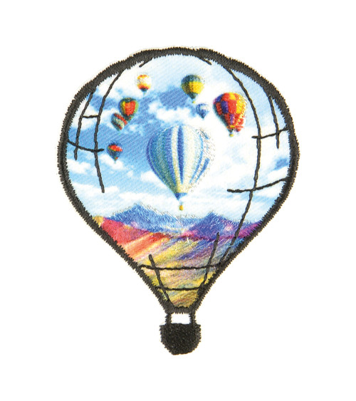 Heißluftballon-Wander-Aufnäher zum Aufbügeln, 5,5 x 5 cm