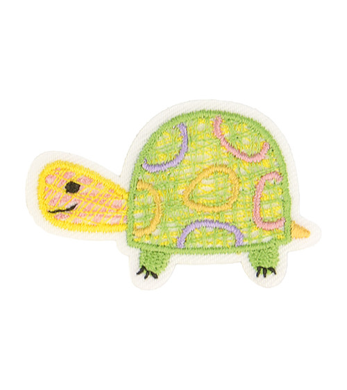 Iron-on badge pretty world of nature turtle 4x2.5cm