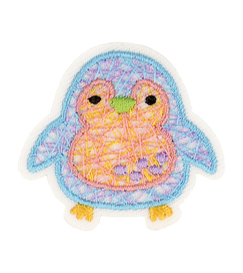 Iron-on badge cute world of nature penguin 3.5x3cm