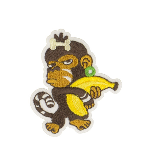 Jungle monkey iron-on badge 6x4cm