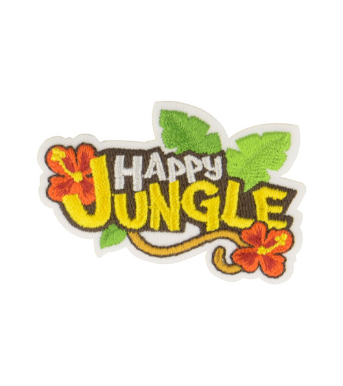 Jungle Happy Jungle iron-on badge 6x4cm