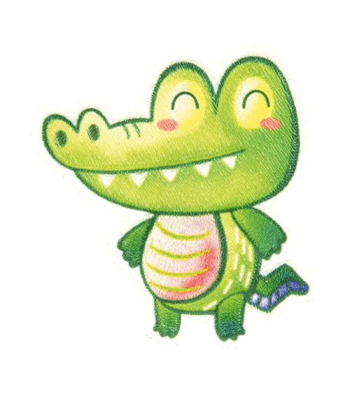 Cute crocodile animal iron-on badge 4.5x4.5cm