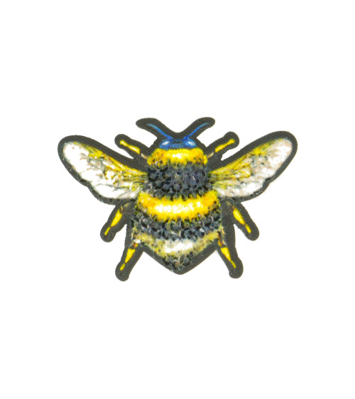 Set of 3 iron-on insect bee badges 6x4cm