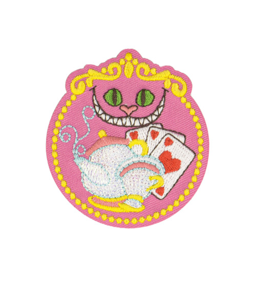 Set of 3 iron-on patches fairy tale Alice in Wonderland 5.5x5cm