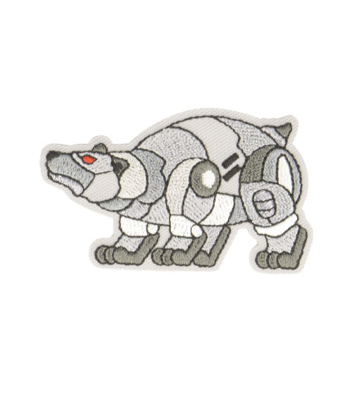 Set of 3 iron-on animal robot bear badges 6x3.5cm