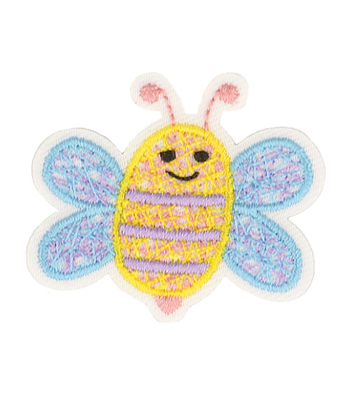 Set of 3 iron-on badges pretty world of nature bee 3.5x3cm