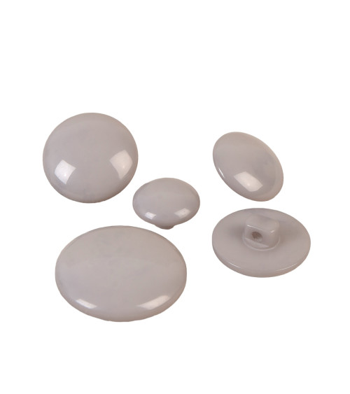 Lot de 6  boutons ronds à queue classique gris