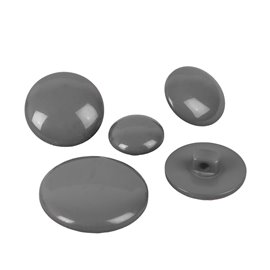 Lot de 6  boutons ronds à queue classique gris