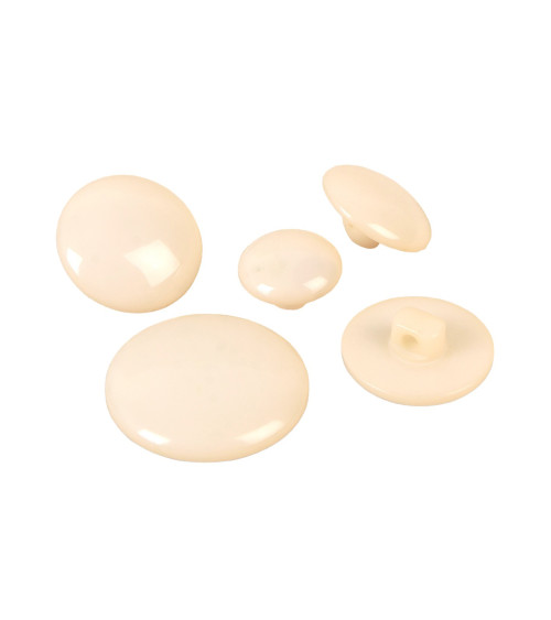 Set of 6 round buttons with classic ivory shank