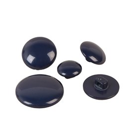 Lot de 6  boutons ronds à queue classique bleu marine