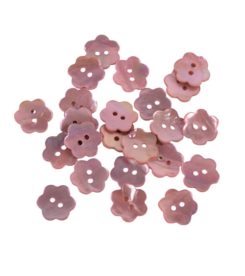 Pink Mother-of-Pearl Flower Button