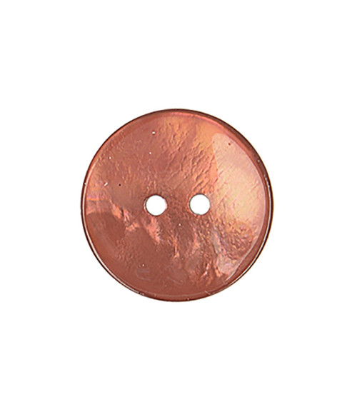 Round rust orange mother-of-pearl button