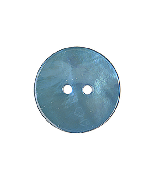 Round petrol blue mother-of-pearl button