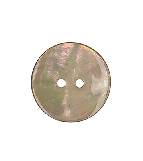 Round beige linen mother-of-pearl button