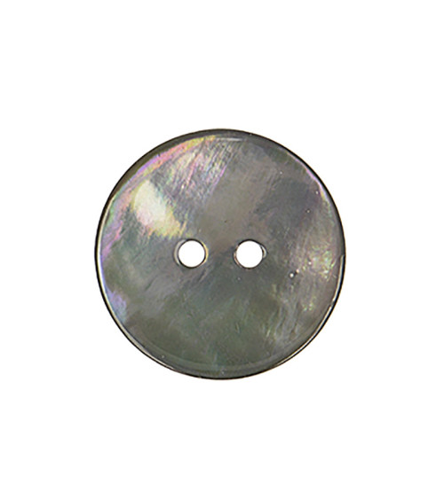 Dark grey round mother-of-pearl button