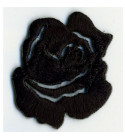 Ecusson thermocollant petite rose noir