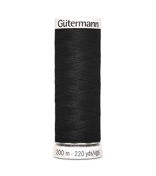 Bobina di filo da cucito Gütermann 200 m nero 100% poliestere - 000