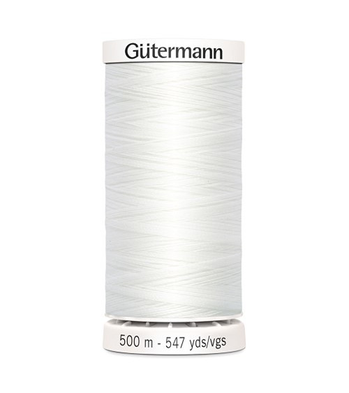 Bobina di filo da cucito Gütermann 500 m bianco 100% poliestere - 800