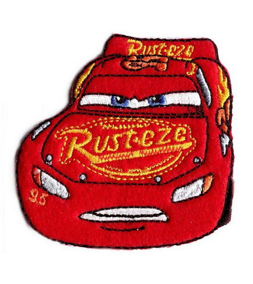 Stemma ricamato Cars Flash Mac Queen rosso e giallo 6,5x6,5 cm