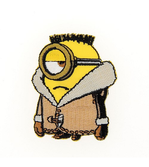 Minions-Stickpatch Stuart im Mantel 4x6cm