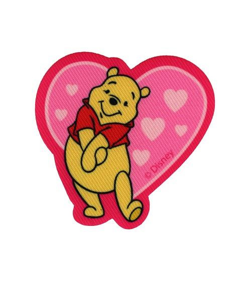 Winnie the Pooh Heart Printed Badge 6.5x6.5cm