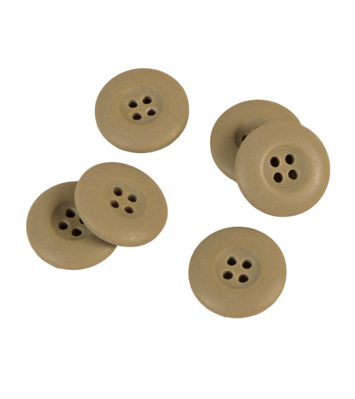 4-hole button wide edge dark beige 22mm