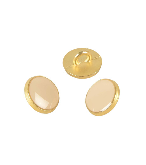 Ivory lacquered metal button 11mm