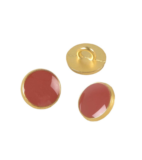 Rust lacquered metal button 11mm