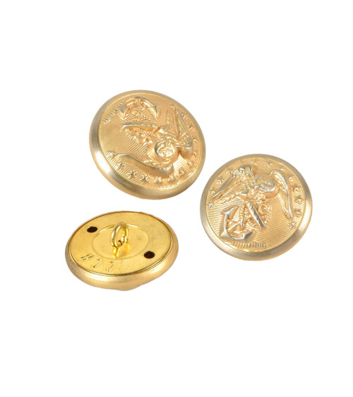 Set of 6 gold coat of arms buttons 25mm