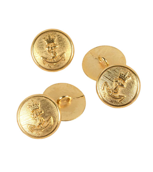 Set of 6 whitened gold coat of arms buttons 18mm